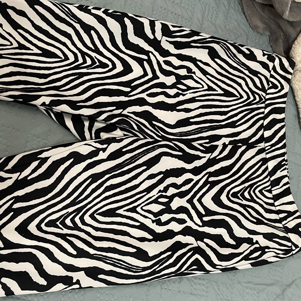 SHEIN Zebra Print Flared Pants